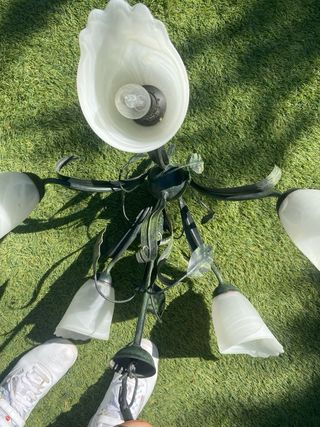 Lámpara de techo de cristal y metal