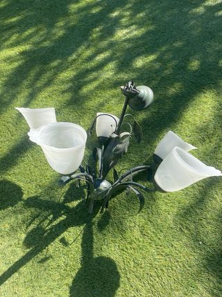 Lámpara de techo de cristal y metal