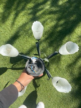 Lámpara de techo de cristal y metal