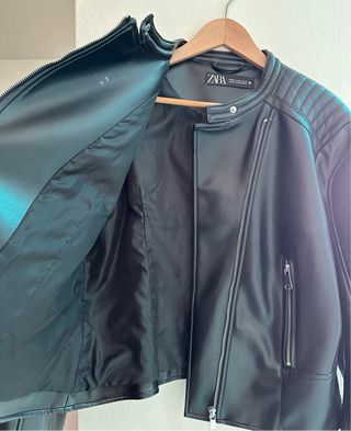 Cazadora Zara Negra Mujer polipiel