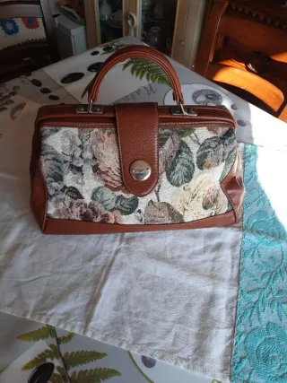 Borsa vintage tessuto e ecopelle