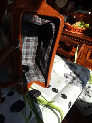 Borsa vintage tessuto e ecopelle