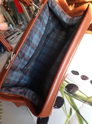 Borsa vintage tessuto e ecopelle