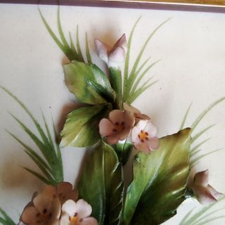 Quadro Capodimonte Flores Porcelana