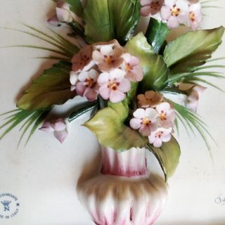 Quadro Capodimonte Flores Porcelana