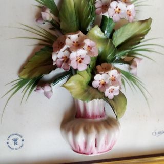 Quadro Capodimonte Flores Porcelana