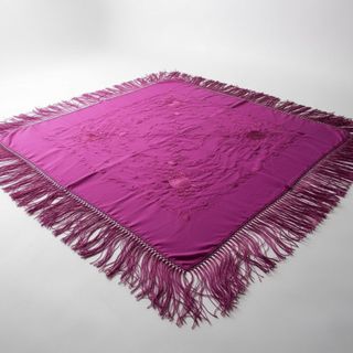 Manton Flamenco Grande Morado y Rojo