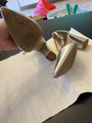 Scarpe Glamorous Argento Tacco Punta Aperta