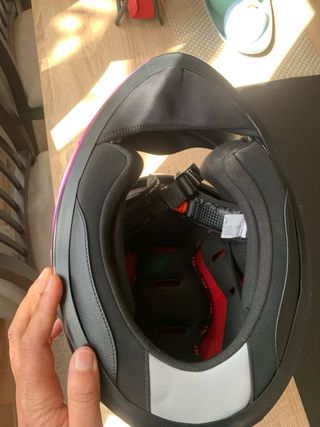 Casco Moto LS2 Negro y Rosa talla M