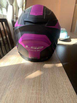 Casco Moto LS2 Negro y Rosa talla M