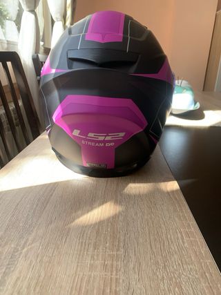 Casco Moto LS2 Negro y Rosa talla M