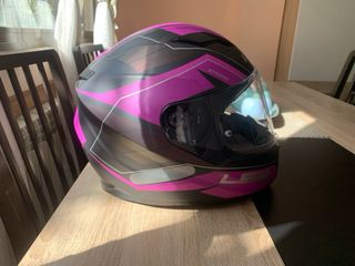 Casco Moto LS2 Negro y Rosa talla M