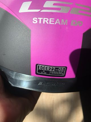 Casco Moto LS2 Negro y Rosa talla M