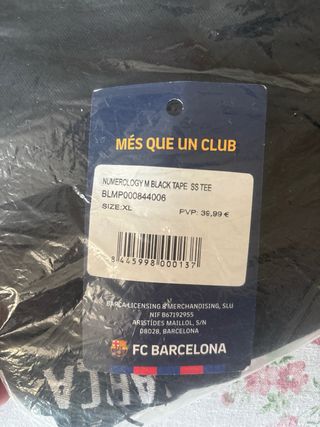 Camiseta FC Barcelona Negra Talla XL