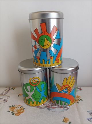 Set 3 barattoli con coperchio Pop-art