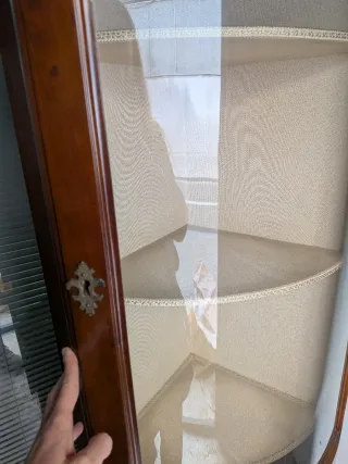 Rinconera antigua madera y cristal