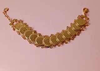 Pulsera chapada oro con monedas Escucho Ofertas!