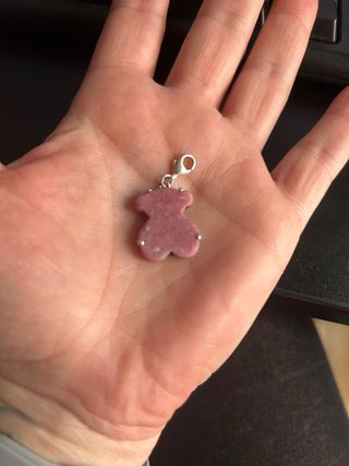 Colgante Tous Oso Rosa Plata