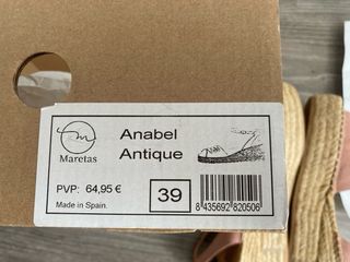 Alpargatas Maretas Talla 39 con etiqueta