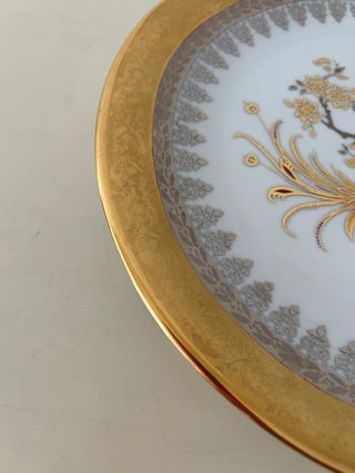 Plato de porcelana fina con oro Artlynsa