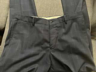 Pantalón de vestir cuadros azul Zara Talla 42