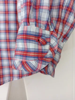 Blusa cuadros señora manga larga