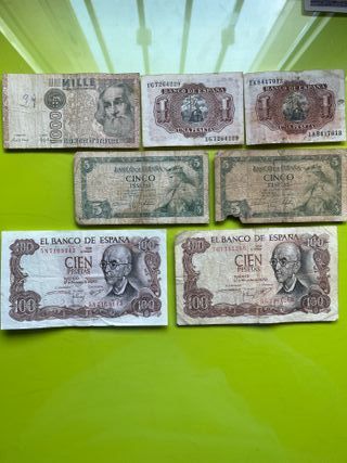 Lote Billetes Antiguos España Pesetas