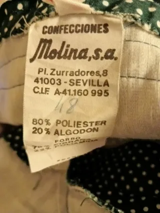 Abito Sevillana confezioni Molina alta qualità