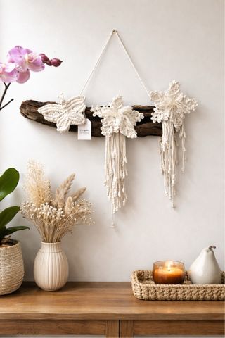 Painel Macramé Artesanal Madeira