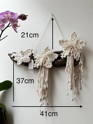 Painel Macramé Artesanal Madeira