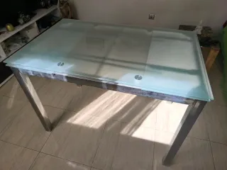 Mesa comedor cristal opaco 70x110