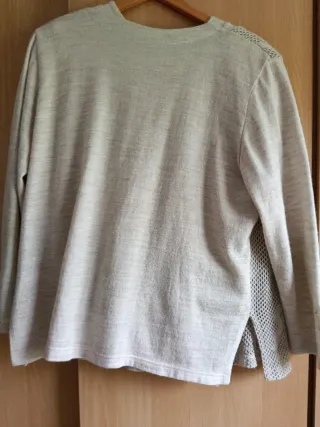 Conjunto cárdigan y top beige