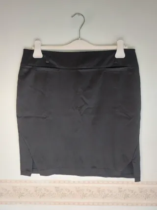 Gonna Vintage Raso Nero Spacchi Taglia 46