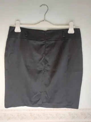 Gonna Vintage Raso Nero Spacchi Taglia 46