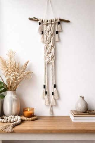 Painel de parede em Macramé