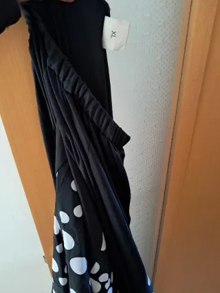 Falda flamenca negra con lunares blancos Talla XL