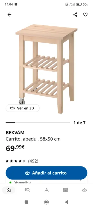 Mesa Auxiliar Camarera Ikea Madera