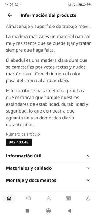 Mesa Auxiliar Camarera Ikea Madera