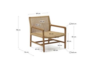 Sillón Sabolla de madera maciza de teca