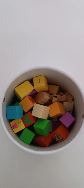 Cubo Bloques Construcción Madera Disney Baby