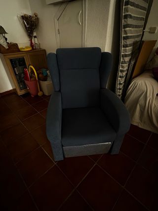 Sillón Relax Azul y Negro