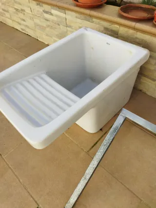 Lavadero Roca Cerámica Blanco