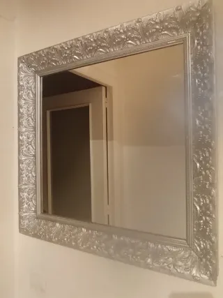 Espejo Madera Plateado 66x68cm