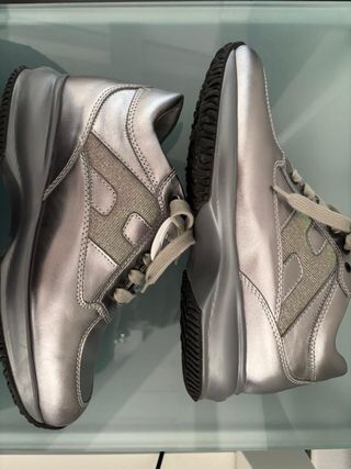 Hogan Interactive Pelle Metallizzata Argento