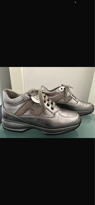 Hogan Interactive Pelle Metallizzata Argento
