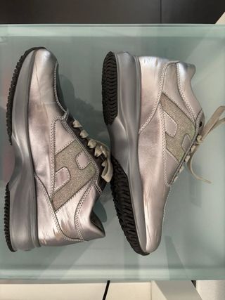 Hogan Interactive Pelle Metallizzata Argento