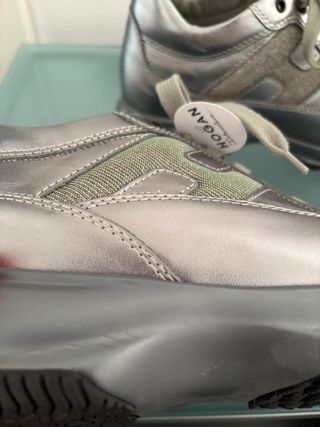 Hogan Interactive Pelle Metallizzata Argento