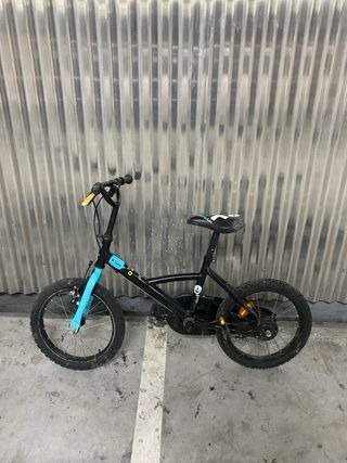 Bicicleta Btwin 16 Azul y Negra