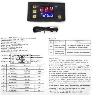 Termostato Digitale W3230 12V 20A con Sonda