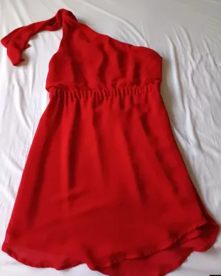 Vestido rojo de un hombro Talla XS